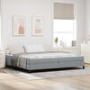 vidaXL Lit &agrave; ressorts avec matelas Gris clair 200 x 200 cm tissu