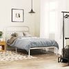 vidaXL Cadre de lit m&eacute;tal sans matelas et t&ecirc;te de lit blanc 107x203 cm