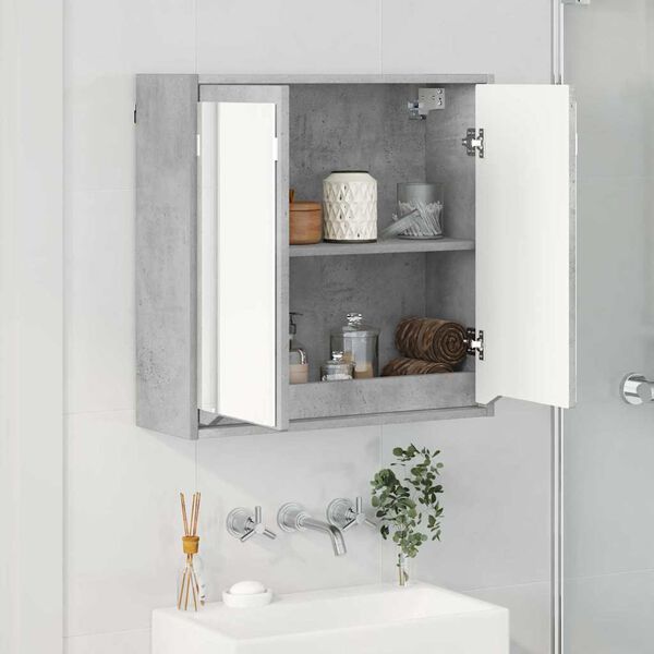 vidaXL Armoire Miroir de Salle de Bain Gris b&eacute;ton 60 x 20 x 60 cm