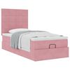 vidaXL Cadre de lit ottoman avec matelas rose 90x190 cm velours