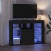 vidaXL Meuble TV LED d'Angle Noir 100x40x68cm Bois d'ing&eacute;nierie