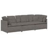 vidaXL Canap&eacute; modulable avec coussins en tissu velours c&ocirc;tel&eacute; gris clair