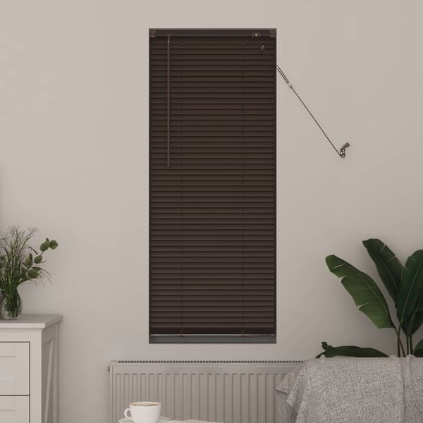 vidaXL Store V&eacute;nitien R&eacute;glable Marron fonc&eacute; avec motif 150 x 50 cm PVC