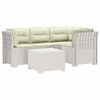 vidaXL Canap&eacute; de jardin 4 places avec coussins style rotin PP Blanc