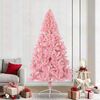 vidaXL Sapin de No&euml;l artificiel pr&eacute;-&eacute;clair&eacute; Rose 240 cm PVC