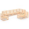 vidaXL Salon de jardin 9 pcs Bois de pin massif