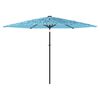 vidaXL Parasol de jardin avec m&acirc;t en acier bleu 288x288x225 cm