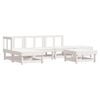 vidaXL Salon de jardin 6 pcs Blanc Bois de pin massif