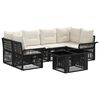 vidaXL Ensemble de canap&eacute; de jardin 7 pc Noir et blanc cr&egrave;me polyrotin