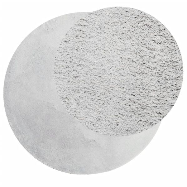 vidaXL Tapis HUARTE &agrave; poils courts doux et lavable gris &Oslash; 80 cm