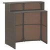 vidaXL Meubles de bar de jardin 3pcs et coussins Résine tressée Marron