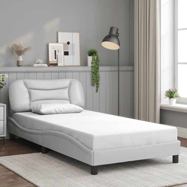 vidaXL Cadre de lit sans matelas Hvar blanc 100x203 cm similicuir