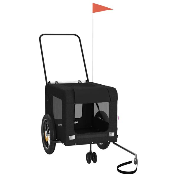 vidaXL Remorque de vélo pour animaux de compagnie noir