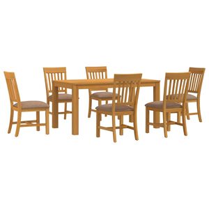 vidaXL Ensemble de salle &agrave; manger 7 pc Gris Bois de ch&ecirc;ne massif