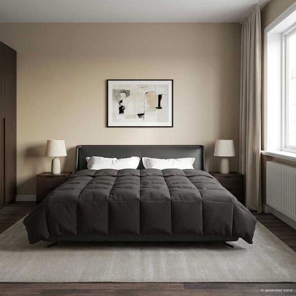 vidaXL Duvet d'&eacute;t&eacute; simple Matelass&eacute; Anthracite 200 x 200 cm Microfibre