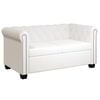 vidaXL Canap&eacute; Chesterfield &agrave; 2 places cuir synth&eacute;tique blanc