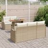 vidaXL Ensemble de canap&eacute; de jardin 6 pcs Beige Poly rotin