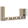 vidaXL Ensemble de meuble TV mural Montage mural 6 pcs Ch&ecirc;ne Sonoma