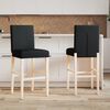 vidaXL Chaises de bar lot de 2 bois massif d'h&eacute;v&eacute;a et tissu
