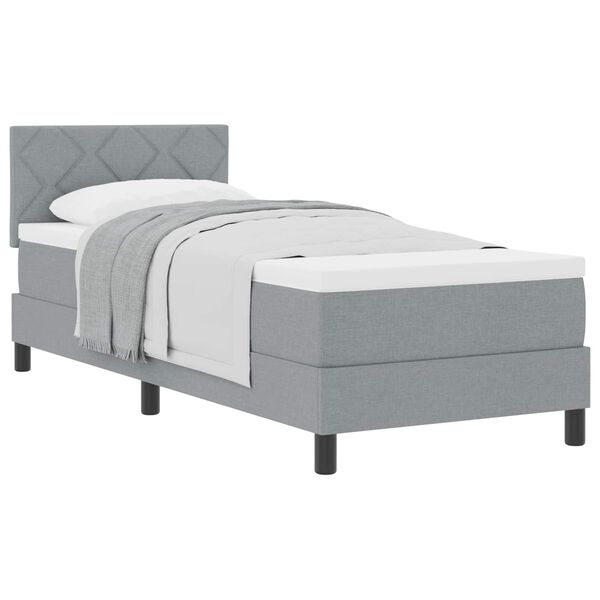 vidaXL Lit &agrave; ressorts avec matelas Gris clair 80 x 200 cm tissu