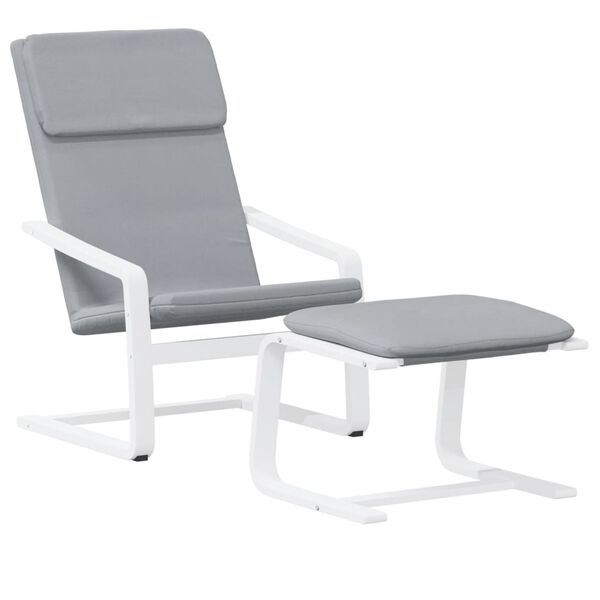 vidaXL Chaise de relaxation avec repose-pied Gris clair Tissu