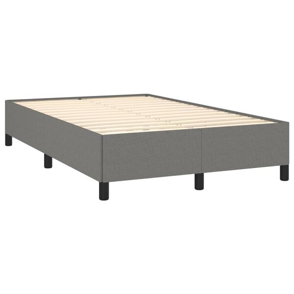 vidaXL Sommier &agrave; lattes de lit avec matelas gris fonc&eacute; 120x190cm tissu