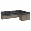 vidaXL Salon de jardin 9 pcs avec coussins gris r&eacute;sine tress&eacute;e