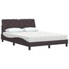 vidaXL Lit avec matelas marron fonc&eacute; 120x200 cm tissu