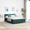 vidaXL Lit &agrave; ressorts avec matelas Vert fonc&eacute; 140 x 190 cm Velours
