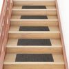 vidaXL Tapis d'escalier autocollants 15 pièces 76 x 20 cm Anthracite Rectangulaire