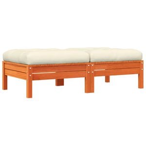 vidaXL Repose-pieds de jardin avec coussins 2 pcs bois massif pin