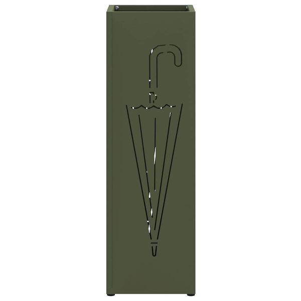 vidaXL Porte-parapluie avec stockage Olive 15,5 x 15,5 x 49 cm M&eacute;tal