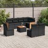 vidaXL Salon de jardin 9 pcs avec coussins noir r&eacute;sine tress&eacute;e