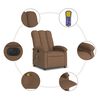 vidaXL Fauteuil inclinable de massage &eacute;lectrique marron tissu