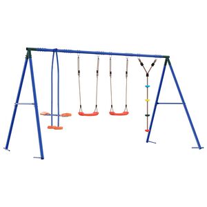 vidaXL Ensemble de balan&ccedil;oires d'ext&eacute;rieur Multicolore Acier et PE