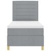 vidaXL Lit &agrave; ressorts avec matelas Gris clair 80 x 200 cm tissu