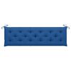 vidaXL Banc de jardin avec coussin bleu 175 cm Bois de teck massif