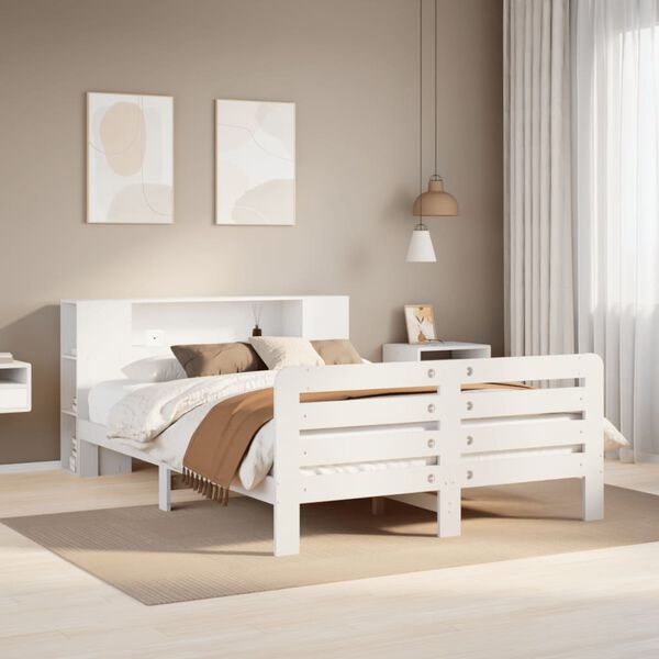 vidaXL Cadre de lit sans matelas blanc 160x200 cm bois de pin massif