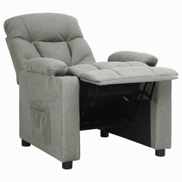 vidaXL Fauteuil inclinable Gris clair Tissu