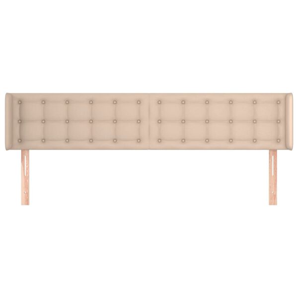 vidaXL T&ecirc;te de lit avec oreilles Cappuccino 203x16x78/88 cm Similicuir