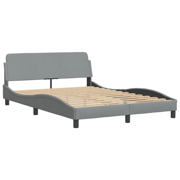 vidaXL Lit avec matelas Dover gris clair 120x200 cm tissu