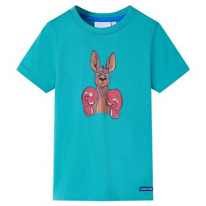 T-shirt pour enfants avec manches courtes menthe fonc&eacute; 128