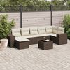 vidaXL Salon de jardin 8 pcs avec coussins marron r&eacute;sine tress&eacute;e