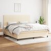 vidaXL Sommier &agrave; lattes de lit avec matelas Cr&egrave;me 200x200 cm Tissu
