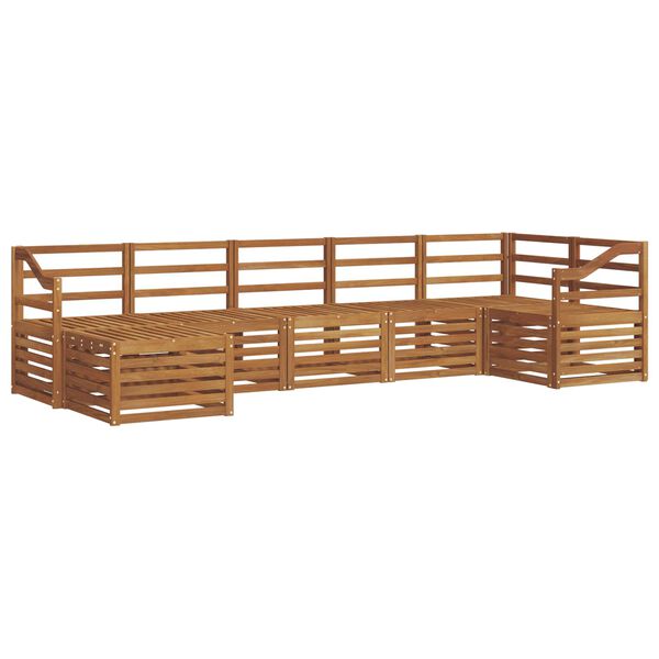vidaXL Ensembles de canap&eacute;s 7 pcs Naturel Bois d'Acacia Massif