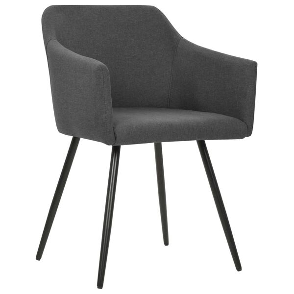 vidaXL Chaises à manger lot de 2 gris foncé tissu