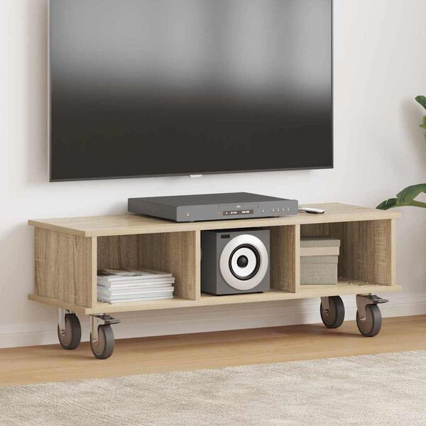 vidaXL Meuble TV Ch&ecirc;ne Sonoma 100 x 35 x 35 cm Bois d'ing&eacute;nierie
