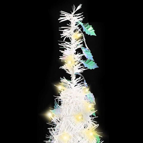 vidaXL Sapin de No&euml;l artificiel escamotable 50 LED blanc 120 cm