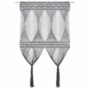 vidaXL Rideau en macram&eacute; Anthracite 140x240 cm Coton