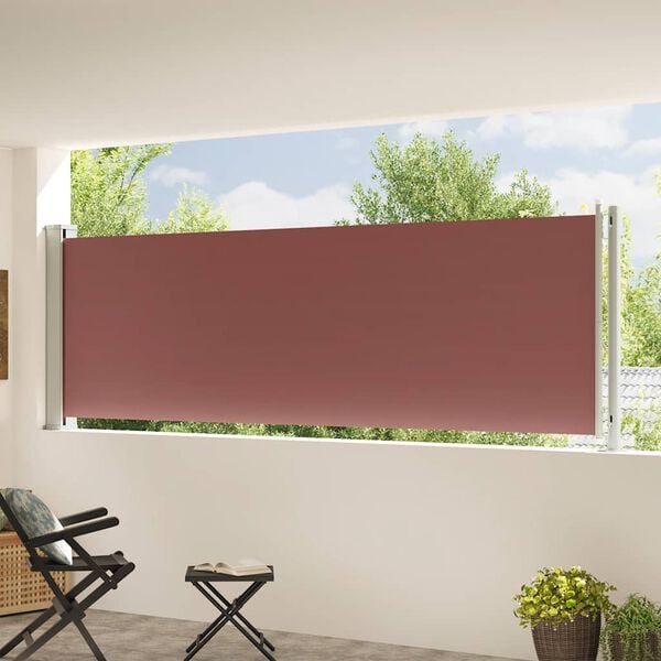 vidaXL Auvent lat&eacute;ral r&eacute;tractable de patio 117x600 cm Marron